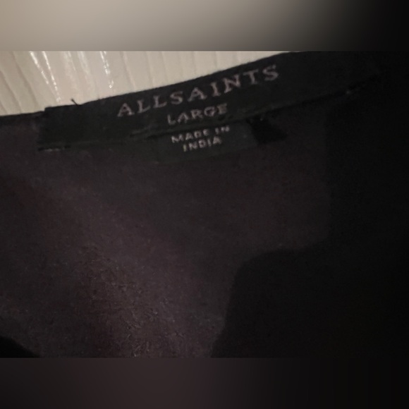 AllSaints Malie Hearts Embroidered Dress in Black Size L - Picture 7 of 7